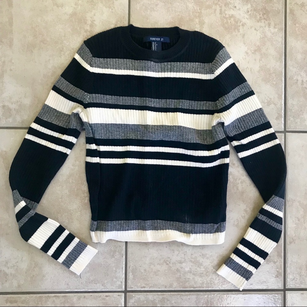 Cropped striped sweater